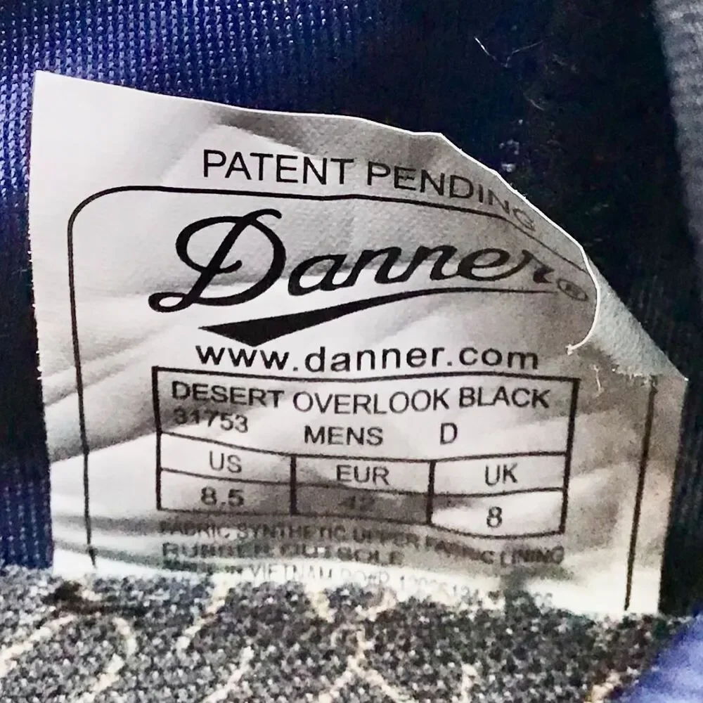 Danner Mens Desert Overlook Shoes Lace Up Sneakers Size 8.5 Black Mesh